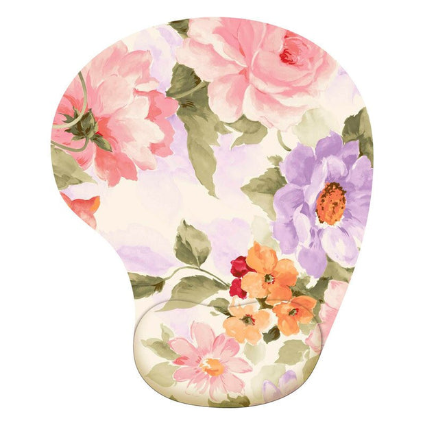 Flower Ergonomic Mouse Pad with Wrist Rest Non-Slip Rubber Computer Mat