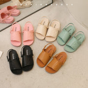 Solid PVC Children Sandals Shoes 2022 Summer Waterproof Flats