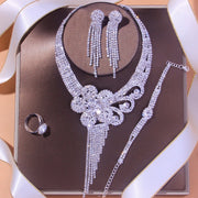 Stonefans Luxury Flowers Rhinestone Bridal Jewelry Sets for Women