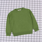 Autumn Kids Pure Color Sweater Boys Girls Cotton Pullovers Casual