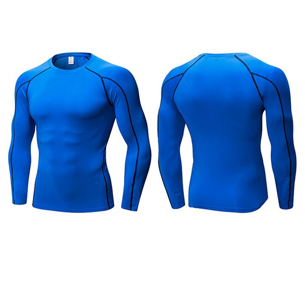 Men Sport Long Sleeve T Shirts Sweatshirts Compression Yoga Tights