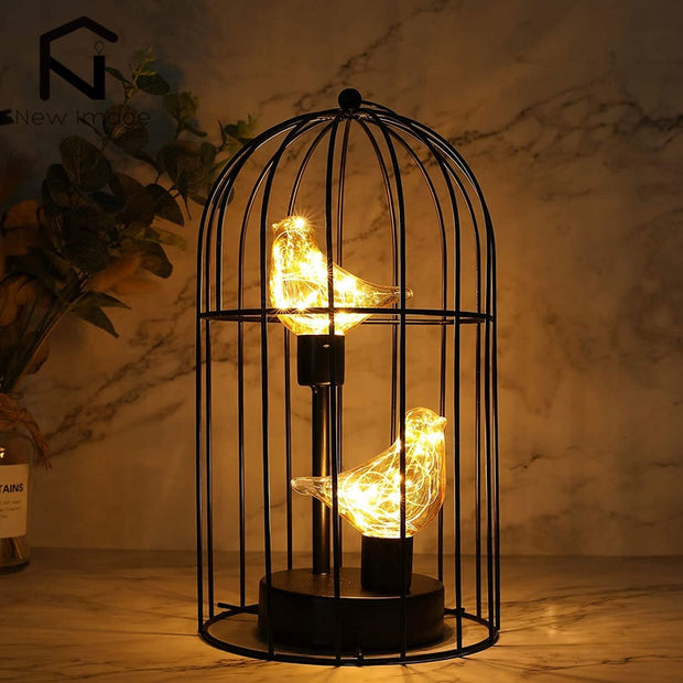 Creative Birdcage Iron Hollow Table Lamps