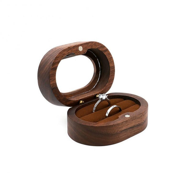 Retro Wedding Wooden Ring Box Necklace Ring Earrings Storage Box Wooden