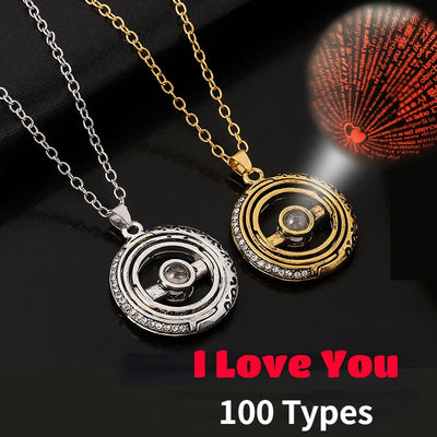 Projection Necklace I LOVE YOU In 100 Languages Pendant Jewelry For Lover