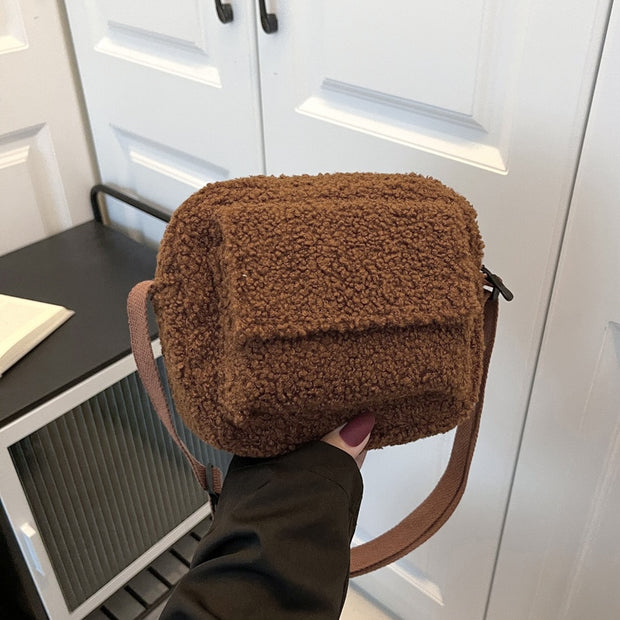 New Plush Fabric Women's Shoulder Crossbody Bag