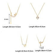 Classic Gold Color Titanium Steel Necklace For Women Jewelry Crystal Pearl Beads