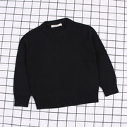 Autumn Kids Pure Color Sweater Boys Girls Cotton Pullovers Casual