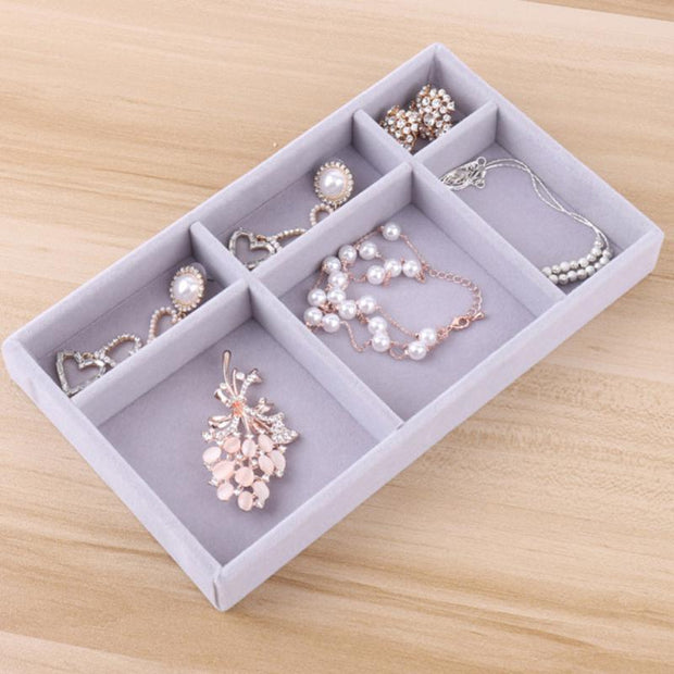 Jewelry Box Fashion Velvet Earrings Necklace Ring Jewelry Organizer Case for drawer
