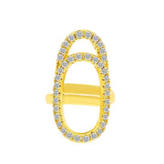 Fashion Inlaid Zircon Nail Rings For Women Gold Color Geometric Finger Ring