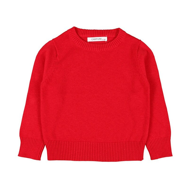 Autumn Kids Pure Color Sweater Boys Girls Cotton Pullovers Casual