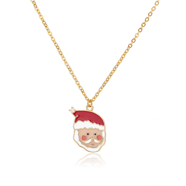 Zircon Christmas Tree Necklace For Women Chain Stainless Steel Necklace