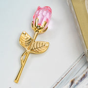 Valentines Day Gift Crystal Glass Rose Artificial Flower Valentines Day for Girlfriend