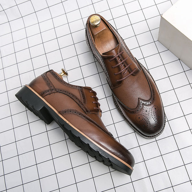 Leisure Retro Bullock Design Men Classic Business Formal Shoes