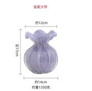 Handmade Glass Lucky Bag Colorful Flower Vase for Home