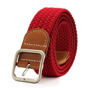 New Fashion Metal Pin Buckle Elastic Braided Stretch Belts Male