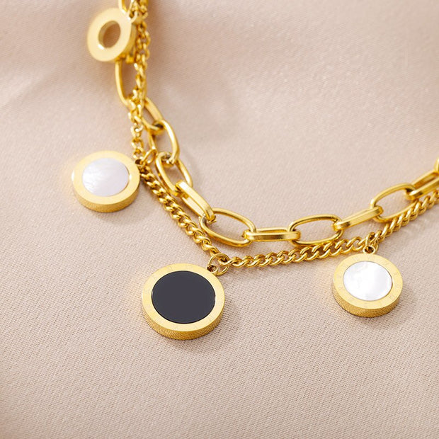 New Luxury Famous Brand Jewelry Gold Color Stainless Steel Roman Numerals Bracelets