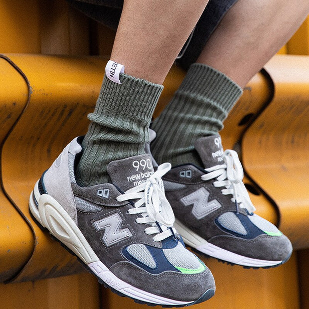 Fashion Retro loose Men‘s Socks Cotton Solid Color JapaneseTide Casual Sport