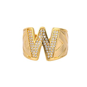 A-Z Letter Adjustable Rings for Women Men Stainless Steel Alphabet Name