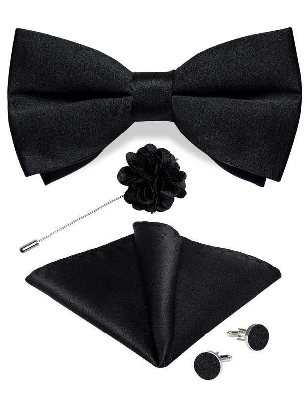 Wedding Bow Tie for Men Classic Red Pre-tied Bowtie Gift Set