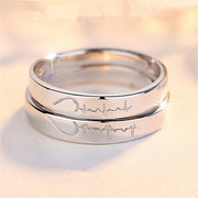 Punk Fashion Love Heart Matching Couple Rings Set 2Pcs for women and men