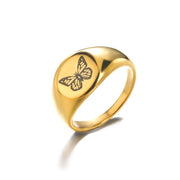 Stainless Steel Mens women Ring Cool Punk Simple Square Vintage Jewelry