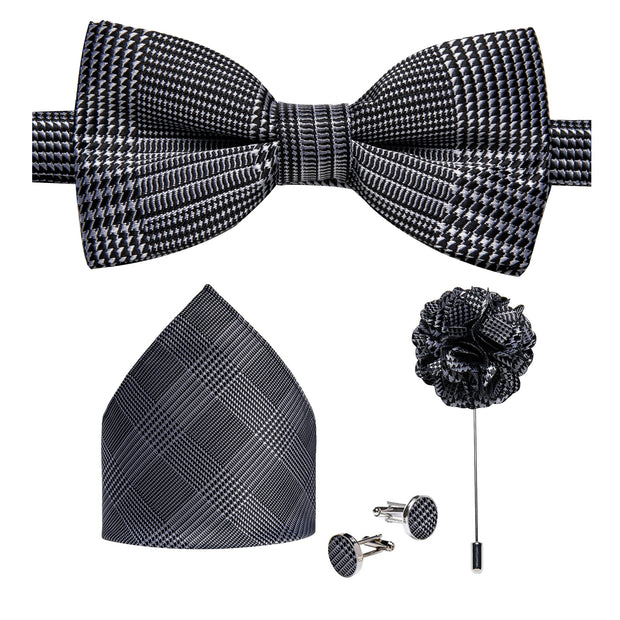 Wedding Bow Tie for Men Classic Red Pre-tied Bowtie Gift Set