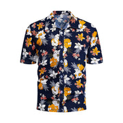 New Men's Slim Fit Floral Printed Shirts Male Casual
