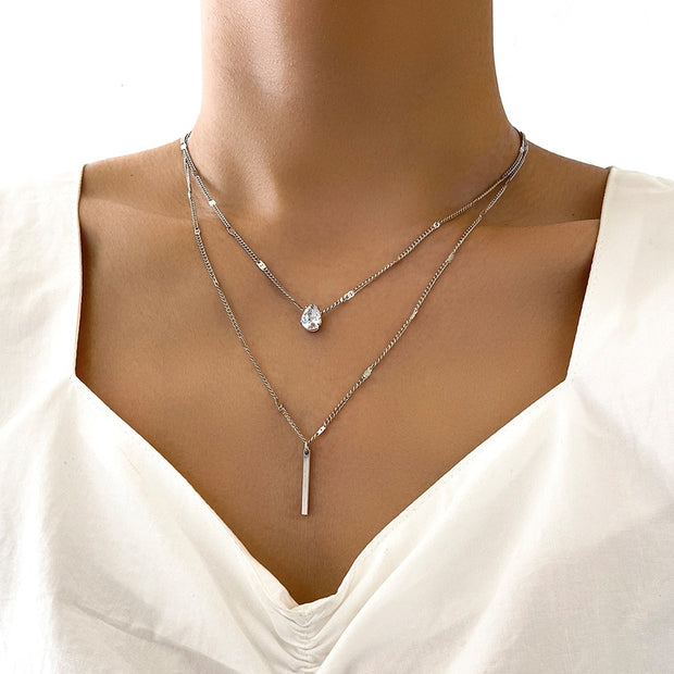 Vintage Necklace on Neck Chain Women&#39;s Jewelry Layered Accessories for Girls