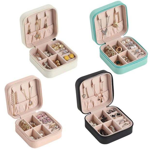 Portable Jewelry Storage Box Candy Color Travel Storage Organizer Jewelry Case