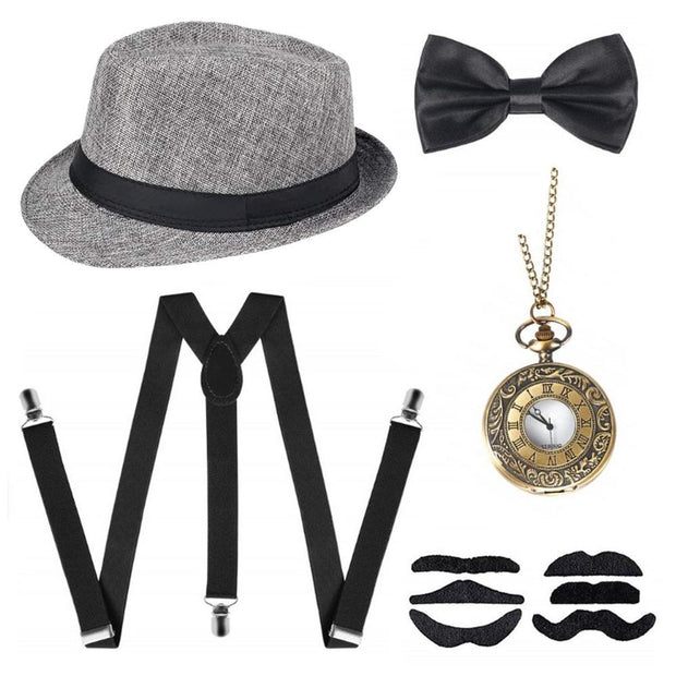 1920s Party Clothing Great Gatsby Gangster Costume Accessories Set