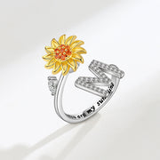 You Are My Sunshine Spinner Sunflowe Rings For Women Fidget Anti Stress