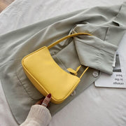 Soft PU Leather Women Purple Underarm Bag Retro Solid Color Ladies Handbags