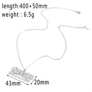 Trendy Street Hip Hop Letter Pendant Necklace High Quality Stainless steel