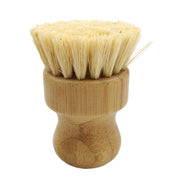 Bamboo Dish Scrub Brushes Palm Pot Dish Brush Round Scrubber For Kitchen