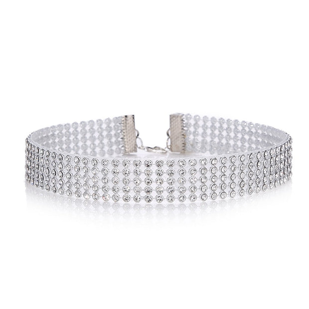 Fashion Crystal Rhinestone Choker Luxury Party Wedding Jewlery Accessories
