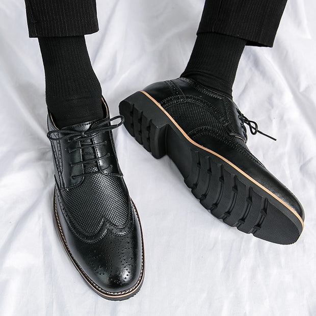 Leisure Retro Bullock Design Men Classic Business Formal Shoes