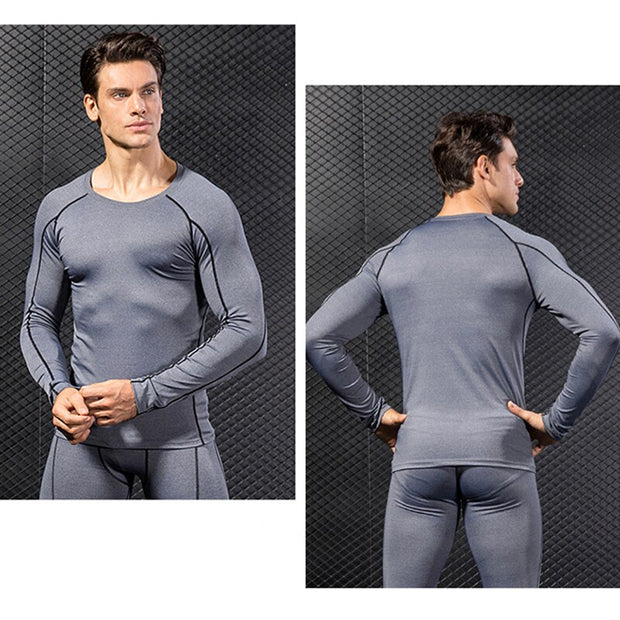 Men Sport Long Sleeve T Shirts Sweatshirts Compression Yoga Tights
