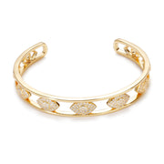 Luxury Zircon Crystal Hollow Gold Color Bangle Bracelet For Women Classic Star Evil Eye