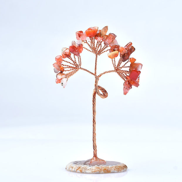 Natural Crystal Tree Amethyst Rose Quartz Olivine Lucky Tree Decor