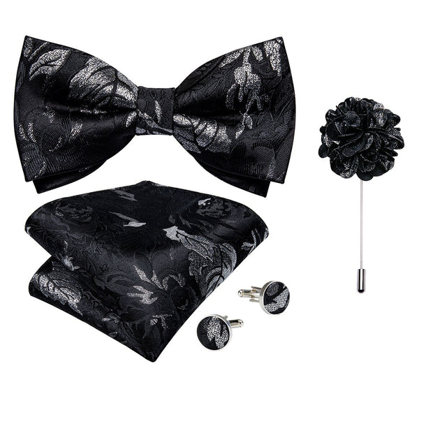 Wedding Bow Tie for Men Classic Red Pre-tied Bowtie Gift Set