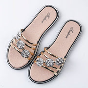 Women Fashion Peep Toe Silver High Quality Anti Skid Beach Sandals