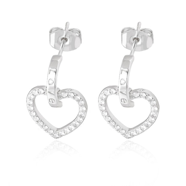 Heart Earrings For Women Girl Stainless Steel Vintage Love Heart