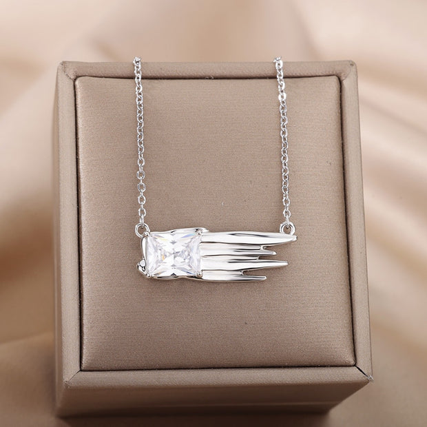 Stainless Steel Star Necklace For Women Silver Color Chain Geometric Choker