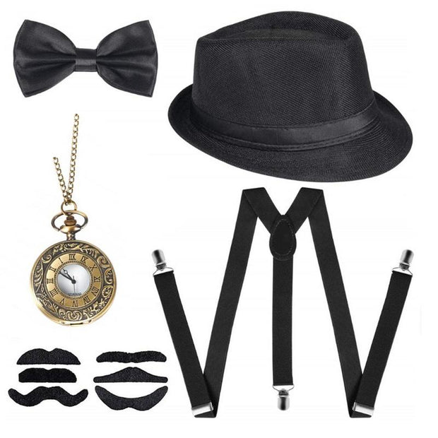 1920s Party Clothing Great Gatsby Gangster Costume Accessories Set