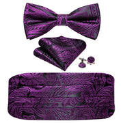 Barry.Wang Mens Brown Bow Tie Plaid Cummerbund Checked