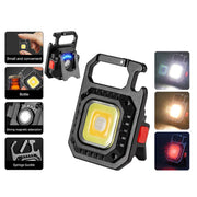 Mini LED Keychain Light With Tripod Mutifuction Portable USB Rechargeable