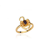 Fashion Black Zircon Scorpion Rings For Women Stainless Steel Gold Plated Finger Ring