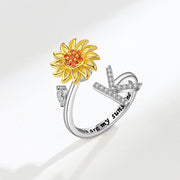 You Are My Sunshine Spinner Sunflowe Rings For Women Fidget Anti Stress