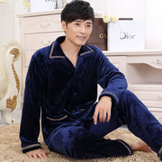 X5000 Thickened Flannel Pajamas Men&#39;s Fleece Sleepwear