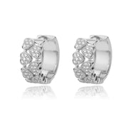 1 Pair Cute Enamel Heart Earrings For Women Sliver Color Stainless Steel